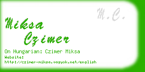 miksa czimer business card